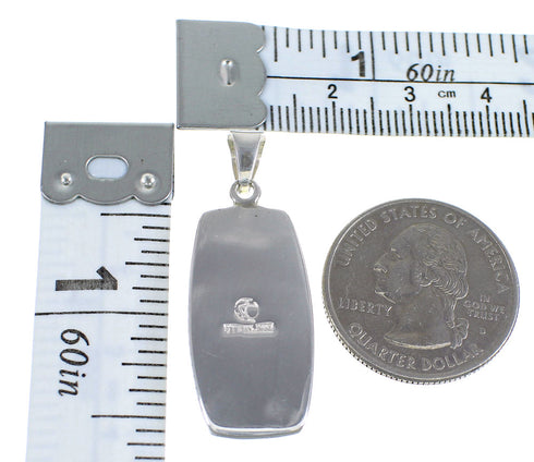 Genuine Sterling Silver Multicolor Inlay Pendant Jewelry VX55098